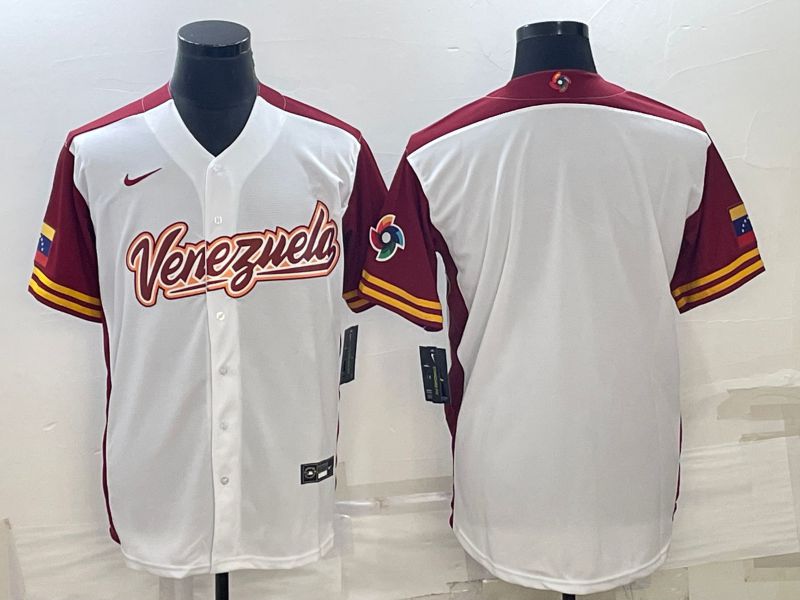 Men 2023 World Cub Venezuela Blank White Nike MLB Jersey5->more jerseys->MLB Jersey